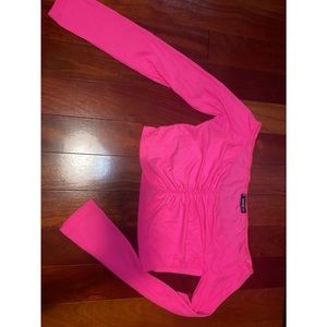 pink shein off the shoulder top